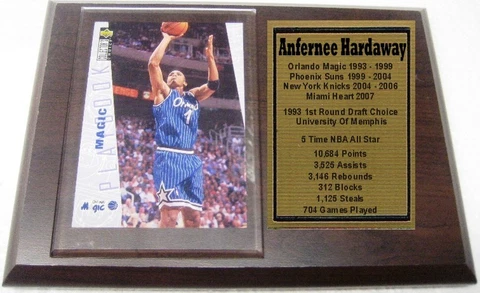 Orlando Magic Anfernee Hardaway Basketball Card Plaque Cover