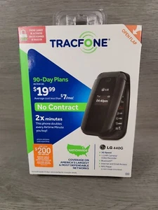 Tracfone LG 440G Black Flip Cellular Phone 3G 1.3 MP Camera New Original Box - Picture 1 of 6