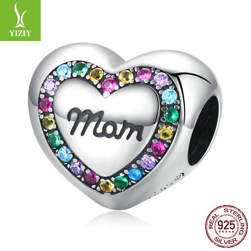 VALENTINO Ciondolo Moda Donna Autentici Argento Sterling 925 Love & Mom Perline Adattamento Bracciali