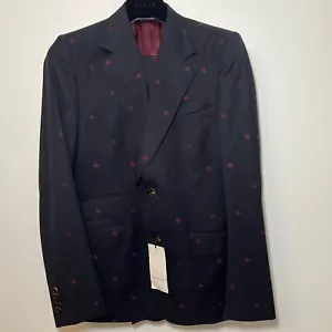 Gucci GG Men’s Heritage Bees Wool Suit in Blue/Navy - Brand new - Picture 1 of 13