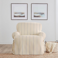 Duck One Piece T-Cushion Chair Slipcovers, Printed Heavyweight Cotton Chair Cove