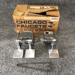 Lot of 2 Chicago Faucets WWG628CPC Chrome Single and Double Foot Pedal Box New - Picture 1 of 23