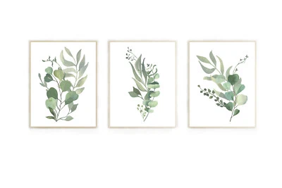 Impresiones de pared verde, arte de pared verde, arte de pared botánico, decoración del hogar Foto 1 de 4