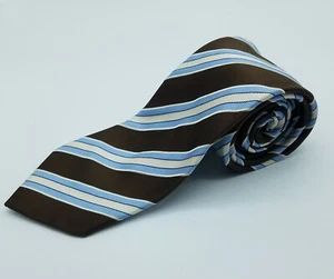 Donald J. Trump Brown Textured Striped Tie 100% Silk Signature Collection 61 X 4 - Picture 1 of 2