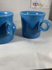 Fiestaware  2 Turquoise  O Ring Handle Coffee Cup Mug