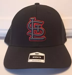 NEW Fan Favorite Men's Black Mesh Back MLB St Louis Cardinals Hat Cap - Picture 1 of 6