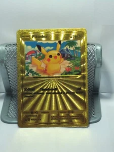 Gold Pokémon Karte Pikachu Am Strand - Bild 1 von 2
