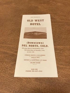 Raro - Folleto Old West Hotel Del Norte Colorado  - Imagen 1 de 5