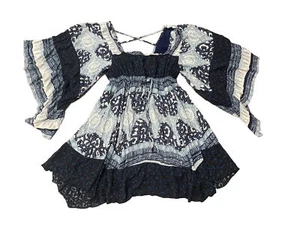 Abito Free People donna blu navy rilassato vestibilità corta foderato rayon XSmall - Foto 1 di 3