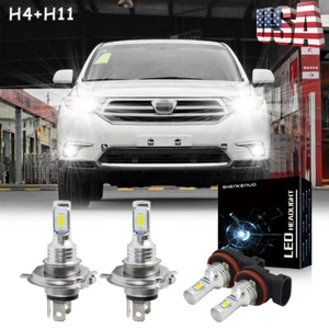 For 2008 2009 2010 Toyota Highlander LED Headlight Hi/Lo + Fog Light Bulbs Combo - Bild 1 von 11