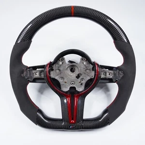 Custom Alcantara carbon fiber steering wheel Fit For BMW F87 M2 F80 M3 F82 M4 M5 - Picture 1 of 8