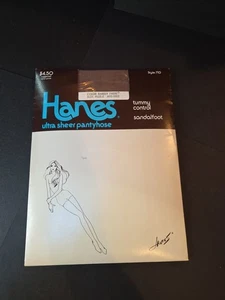 Hanes Ultra Sheer Tummy Control Sandalfoot Pantyhose SIZE:PLUS E BARELY THERE - Picture 1 of 10