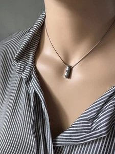 Magnet Halsketten Edelstahl Anhänger silber Unisex elegant dezent Energetix Magn - Bild 1 von 5