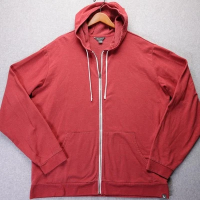 Eddie Bauer Hoodie Mens XLT Red Heathered Full Zip Sweatshirt Drawstring Pockets - Image 1 of 4