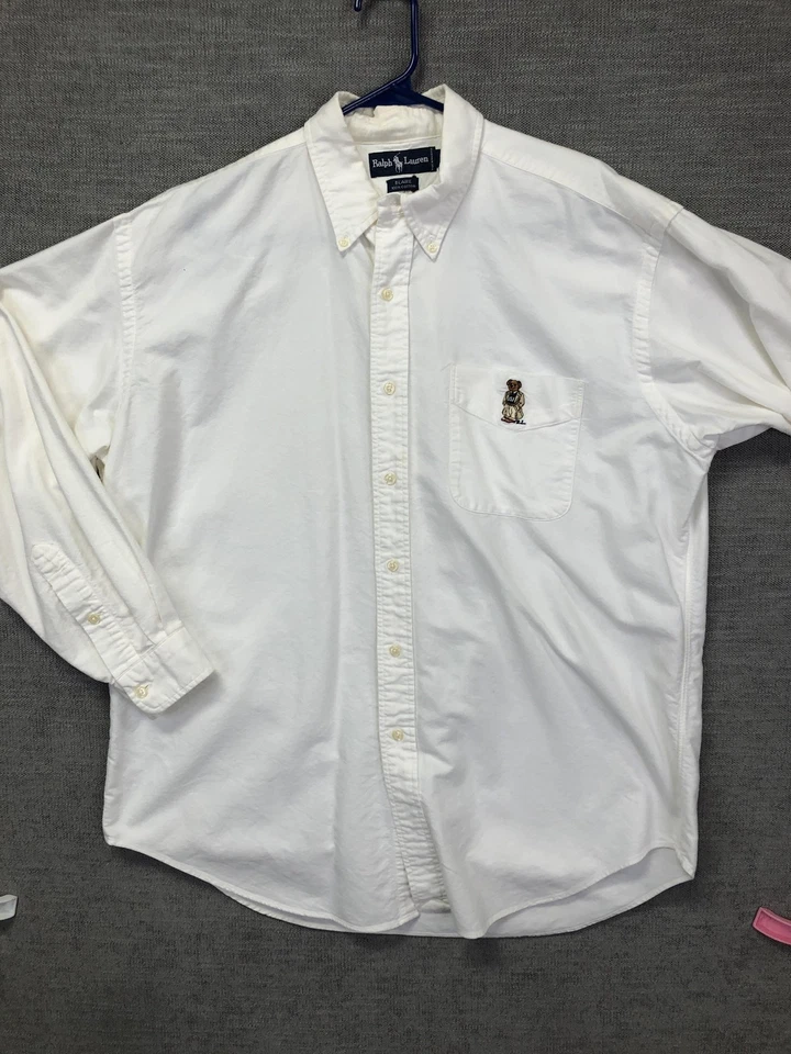 Camisa Ralph Lauren Para Hombre Grande Blaire Polo Oso Abotonada Oxford Bordada Foto 1 de 4