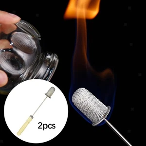 2x Feuerschröpfstäbe Aus Metall Mit Schutznetz, Professionell, 24 Cm - Picture 1 of 6