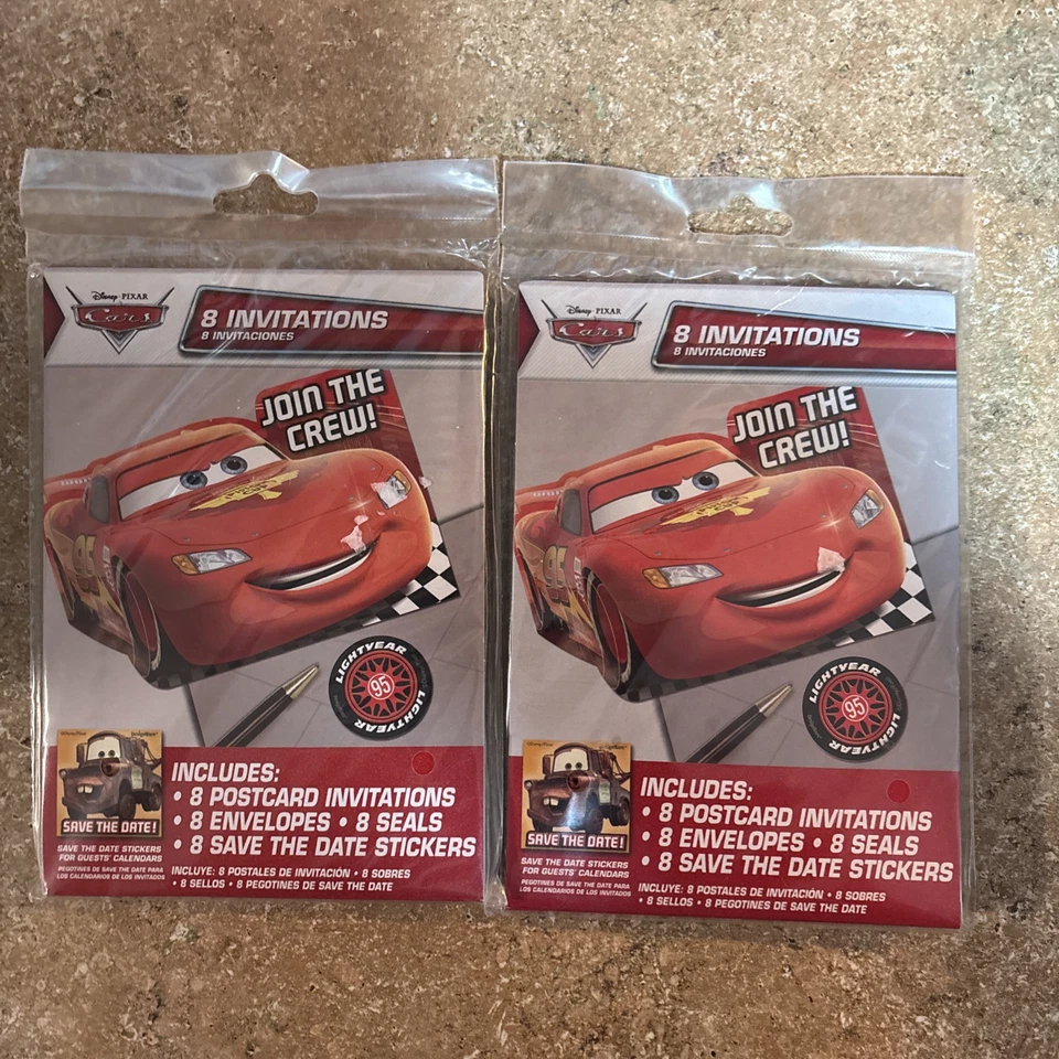 АВТОМОБИЛЬНЫЕ ПРИГЛАШЕНИЯ (8) ~ приглашения на день рождения. Лот из 2 - Изображение 1 из 2