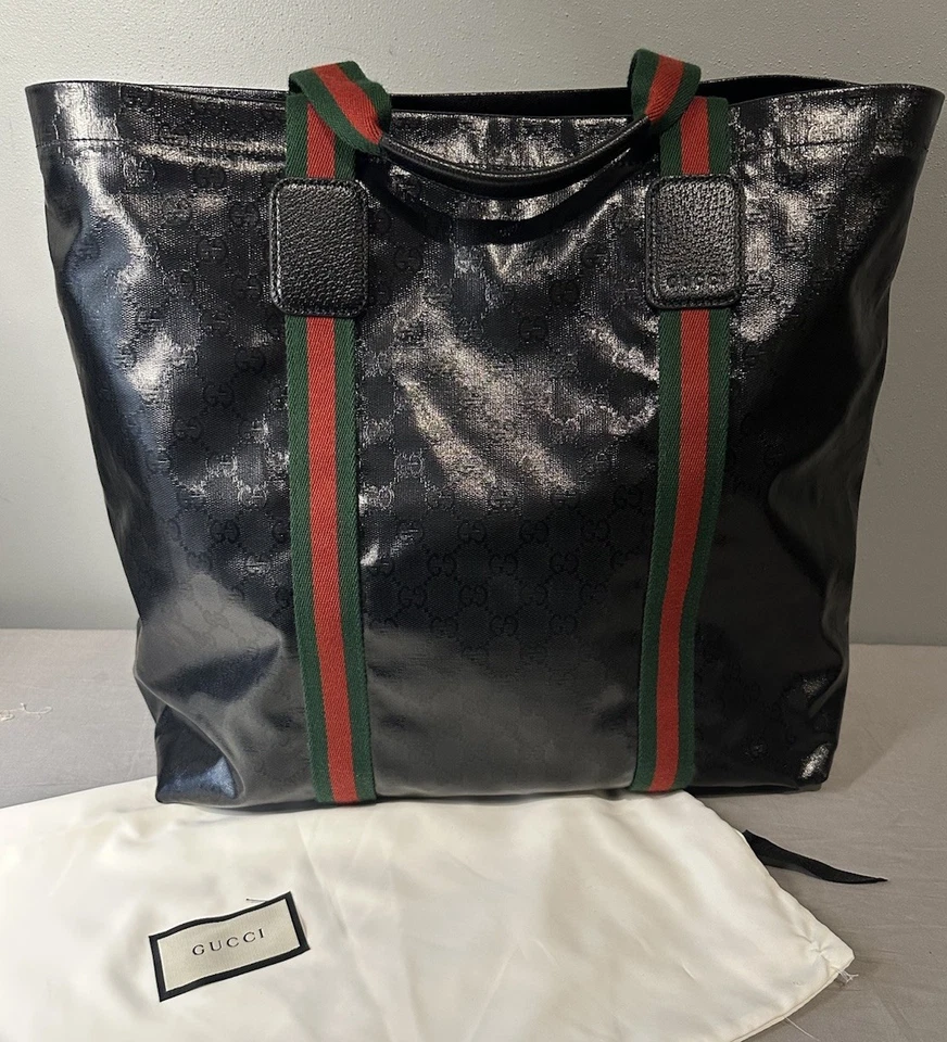 GUCCI GG crystal sherry line Tote Bag 763287FACKN1064 canvas leather Black