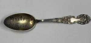 Vintage Sterling Silber Löffel Souvenir Victor Colorado Floral Unzen - Bild 1 von 8