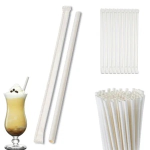 100 Pack White Paper Drinking Straws EcoFriendly Party Supplies Wedding Wrapped - Picture 1 of 1