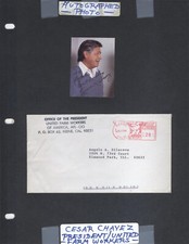RARE AUTOGRAPH MEXICAN AMERICAN LABOR LEADER AFL-CIO CESAR CHAVEZ PHOTO + MORE