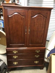 Henkel Harris Cherry Armoire Wardrobe Dresser  TV Center circa 1994 Used MINT - Picture 1 of 12