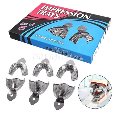 6 Dental Impression Trays set PERFO Denture Instruments - Image 1 of 4