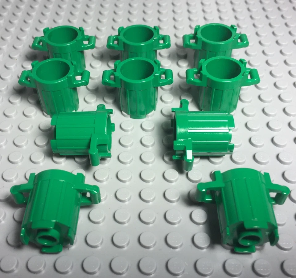 Lego 10 Green Trash Can Container / Dustbin / City / Friends Mini Figures Street - Image 1 of 1