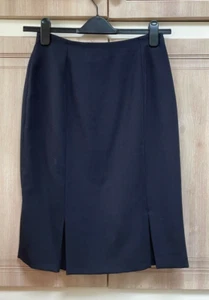 M&S Marks and Spencer St Michael elegant size 12 petite dark navy skirt wool. - Picture 1 of 6