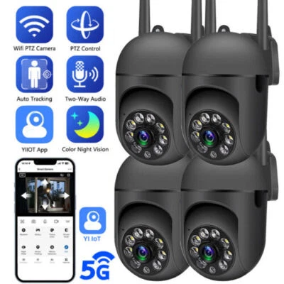 1-4er Pack Wireless 5G WiFi Überwachungskamera System Smart Outdoor Nachtsicht 1080P - Bild 1 von 4