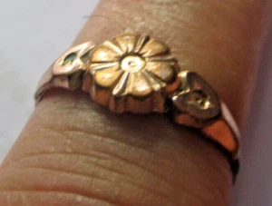 Superbe Ancienne Bague or fix taille 60 ajustable finement gravée bijou vintage - Bild 1 von 4
