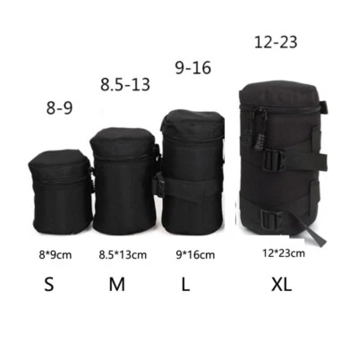 4 Pack Neoprene Camera Lens DSLR Pouch Protector Bag Case Water Resistant Set - Image 1 of 4