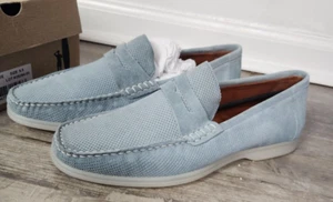 Johnnie-O Men's Sz. 9.5 Newport Penny Loafer In Light Blue NWB - Picture 1 of 8