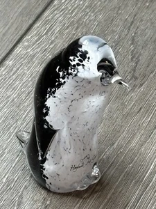 Hogland Kunst Glas Pinguin signierte Figur Briefbeschwerer mundgeblasenes Glas 4 Zoll - Bild 1 von 9