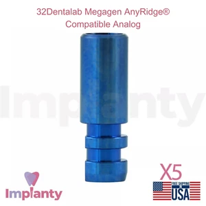 5x Accesorio Dental Analógico Compatible Megagen AnyRidge Azul Int Hex 2.3mm - Imagen 1 de 4