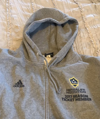 LOS ANGELES LA GALAXY Soccer ADIDAS Season Ticket 2017 Hoodie LARGE Sweatshirt Cover