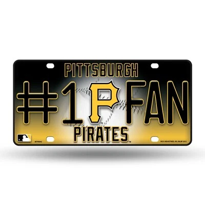 PITTSBURGH PIRATES #1 FAN CAR TRUCK TAG LICENSE PLATE MLB BASEBALL METAL SIGN - Image 1 of 4