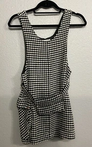 Zara Girls Houndstooth Pinafore Tweed Jumper Dress & Belt Bag Size 11/12 - Picture 1 of 4