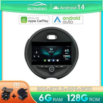 6G+128GB Per BMW Mini Cooper F55 F56 2014-2019 Android 14 Autoradio Carplay DAB+ - Immagine 1 di 4