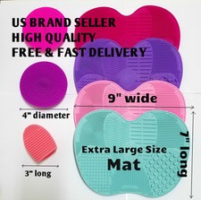Makeup Brush Cleaning Washing Mat Pad Board Silicone Scrubber Tool Large Size