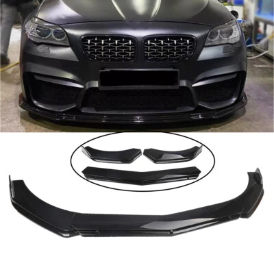 For 5 Series F10 M Sport 520 523 535 Front Bumper Lip Splitter Spoiler Gloss BLK Foto 1 de 4