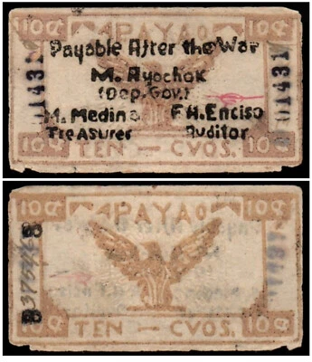 1942 Philippine Province of Apayao Currency 10 Centavo S104 Only 8k Ever Printed - Image 1 of 3