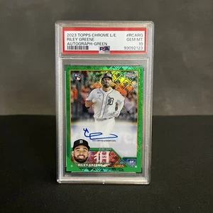 Riley Greene Rookie RC Auto PSA 10 /99 2023 Topps Chrome Logofractor Green - Picture 1 of 2