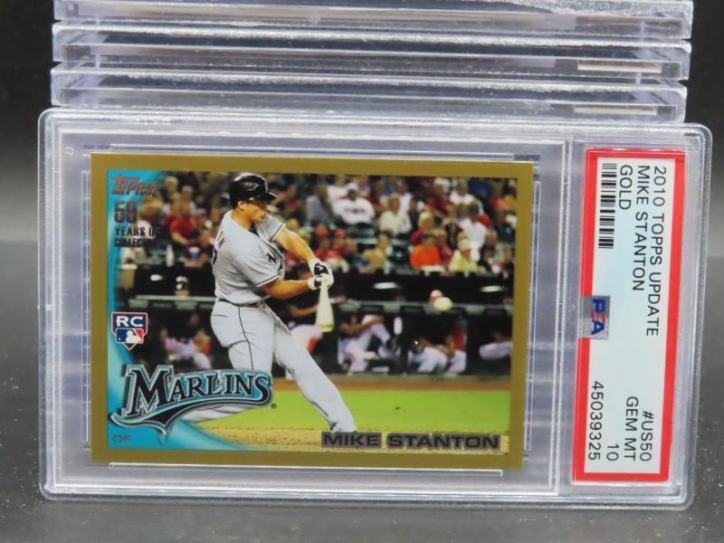 2010 Topps Update Mike Giancarlo Stanton Gold Rookie RC #US-50 PSA 10 Marlins