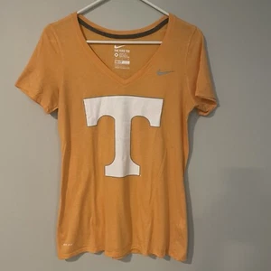 Nike Dri-Fit Tennessee Vols T-Shirt V-neck Women’s Sz M Orange White Power T - Picture 1 of 8
