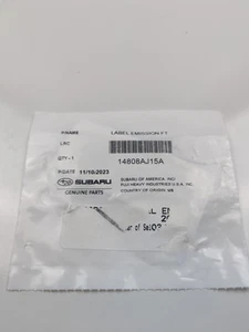 Genuine Subaru Emission Label 14808aj15a - Picture 1 of 5