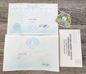Vtg CPK Adoption Papers Giles Verne Cabbage Patch Kids 80s - Picture 1 of 8