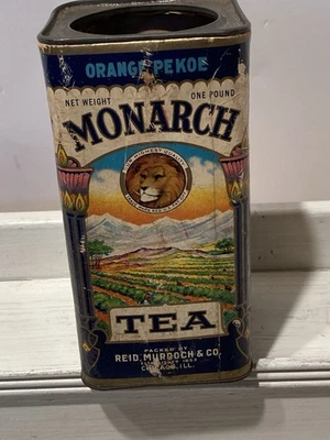 Vintage 1940’s Cardboard Monarch Tea Box Nostalgic home core kitchen decorating - Image 1 of 4