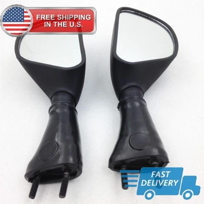 Espejos retrovisores laterales negros Racing para Kawasaki 98-02 Ninja ZX6R, 98-03 ZX9R, 06-08 650R Foto 1 de 4