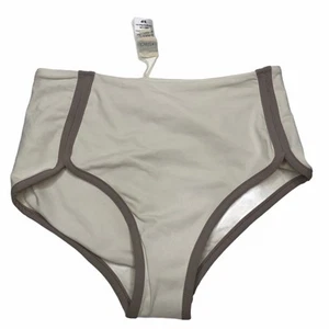 L Space Full Cut White/Gray Swim Bottom - Picture 1 of 5